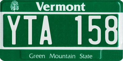VT license plate YTA158