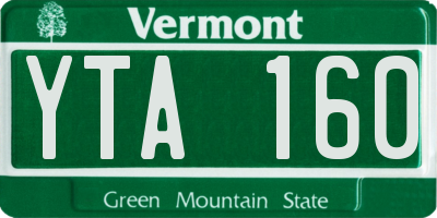 VT license plate YTA160