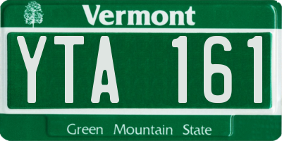 VT license plate YTA161
