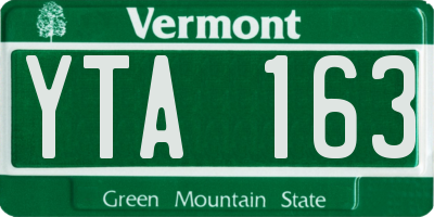 VT license plate YTA163