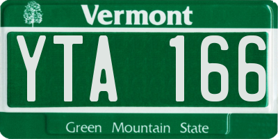 VT license plate YTA166