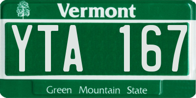 VT license plate YTA167