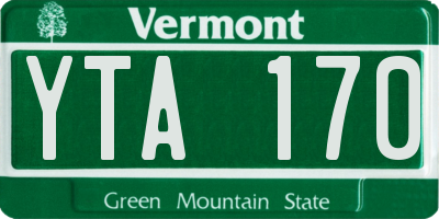 VT license plate YTA170