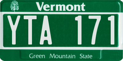 VT license plate YTA171