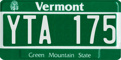 VT license plate YTA175