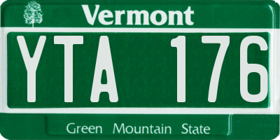 VT license plate YTA176