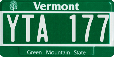 VT license plate YTA177