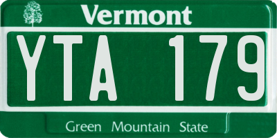 VT license plate YTA179