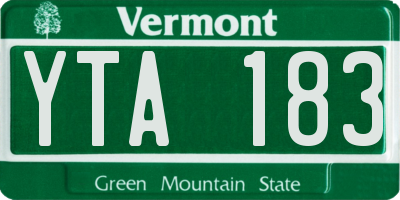 VT license plate YTA183
