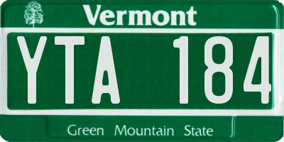 VT license plate YTA184