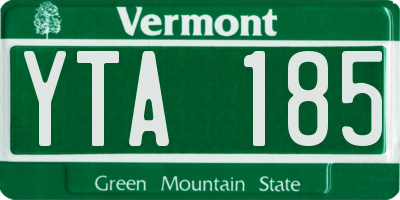 VT license plate YTA185