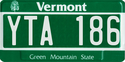 VT license plate YTA186