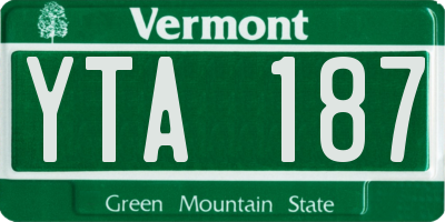 VT license plate YTA187