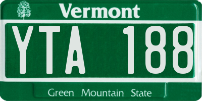 VT license plate YTA188