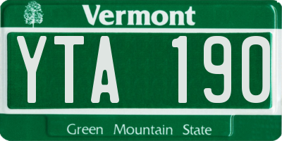 VT license plate YTA190