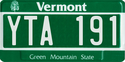 VT license plate YTA191