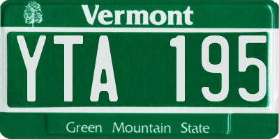 VT license plate YTA195