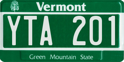 VT license plate YTA201