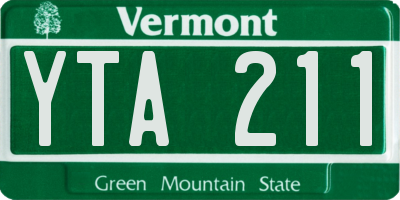 VT license plate YTA211