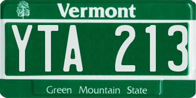 VT license plate YTA213