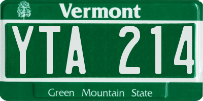 VT license plate YTA214