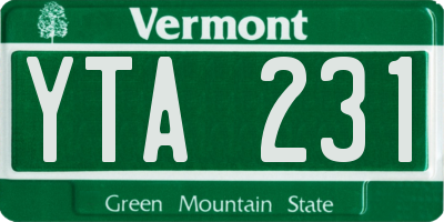 VT license plate YTA231