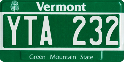 VT license plate YTA232