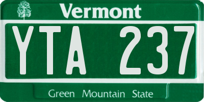 VT license plate YTA237