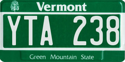 VT license plate YTA238