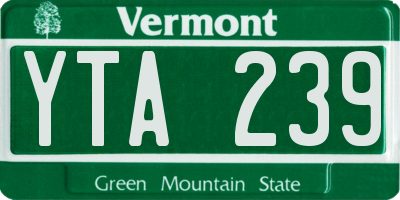 VT license plate YTA239