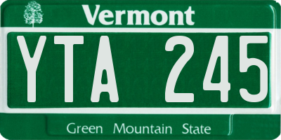 VT license plate YTA245