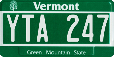 VT license plate YTA247