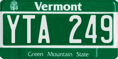 VT license plate YTA249