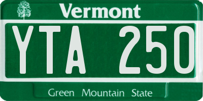 VT license plate YTA250