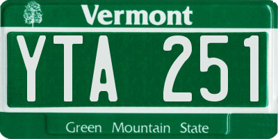 VT license plate YTA251