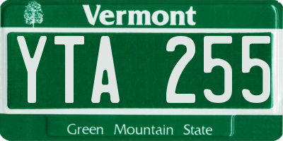 VT license plate YTA255