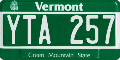VT license plate YTA257