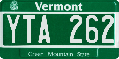 VT license plate YTA262