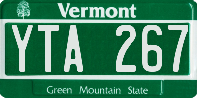 VT license plate YTA267