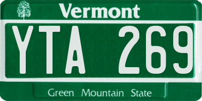 VT license plate YTA269