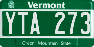 VT license plate YTA273