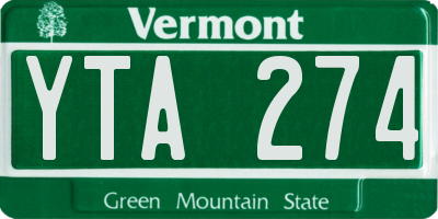 VT license plate YTA274