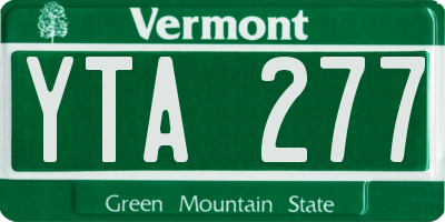 VT license plate YTA277