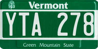 VT license plate YTA278