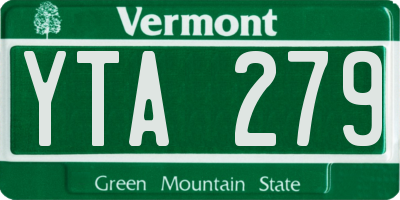 VT license plate YTA279