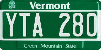 VT license plate YTA280