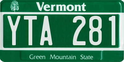 VT license plate YTA281