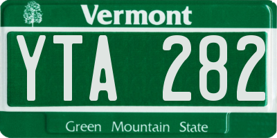 VT license plate YTA282