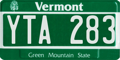 VT license plate YTA283