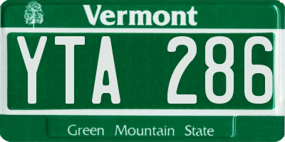 VT license plate YTA286